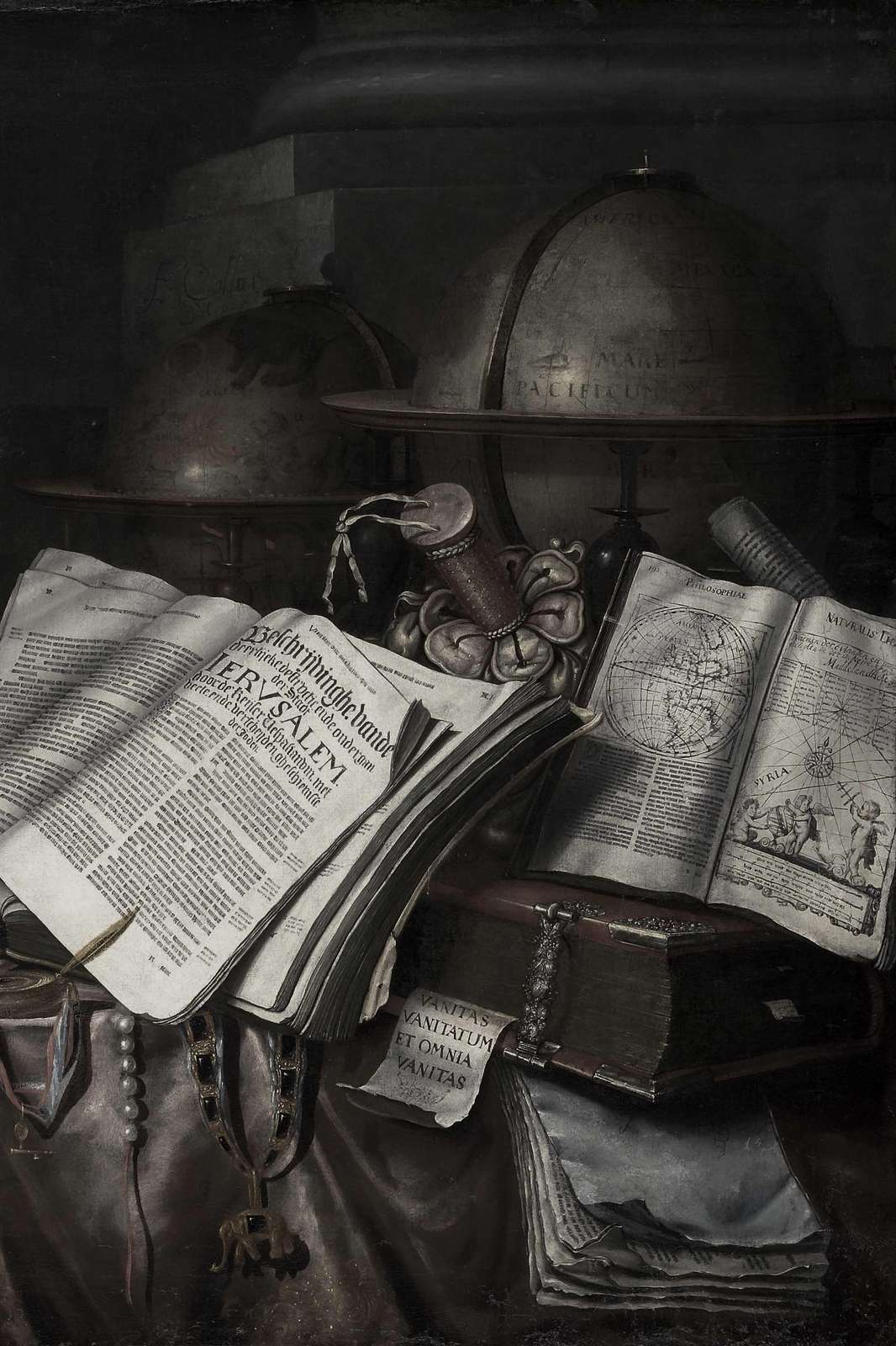 Old World Globes & Books Wall Art
