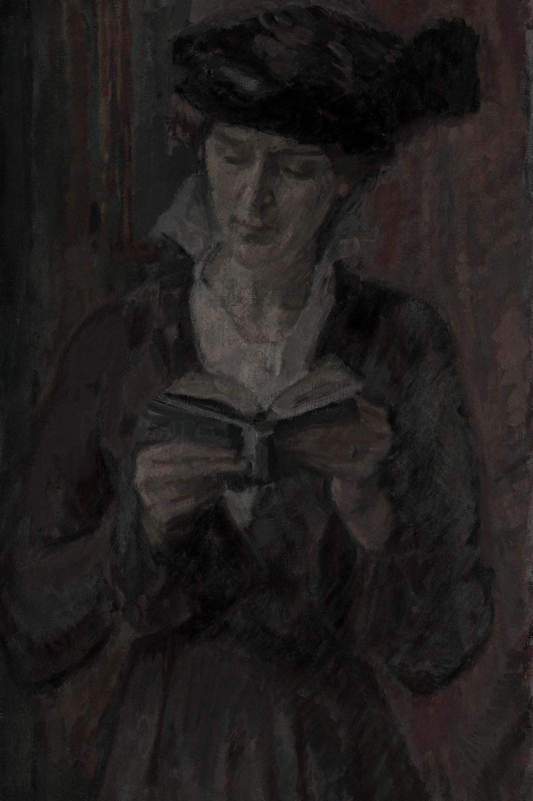 Vintage Woman Reading Book Wall Art