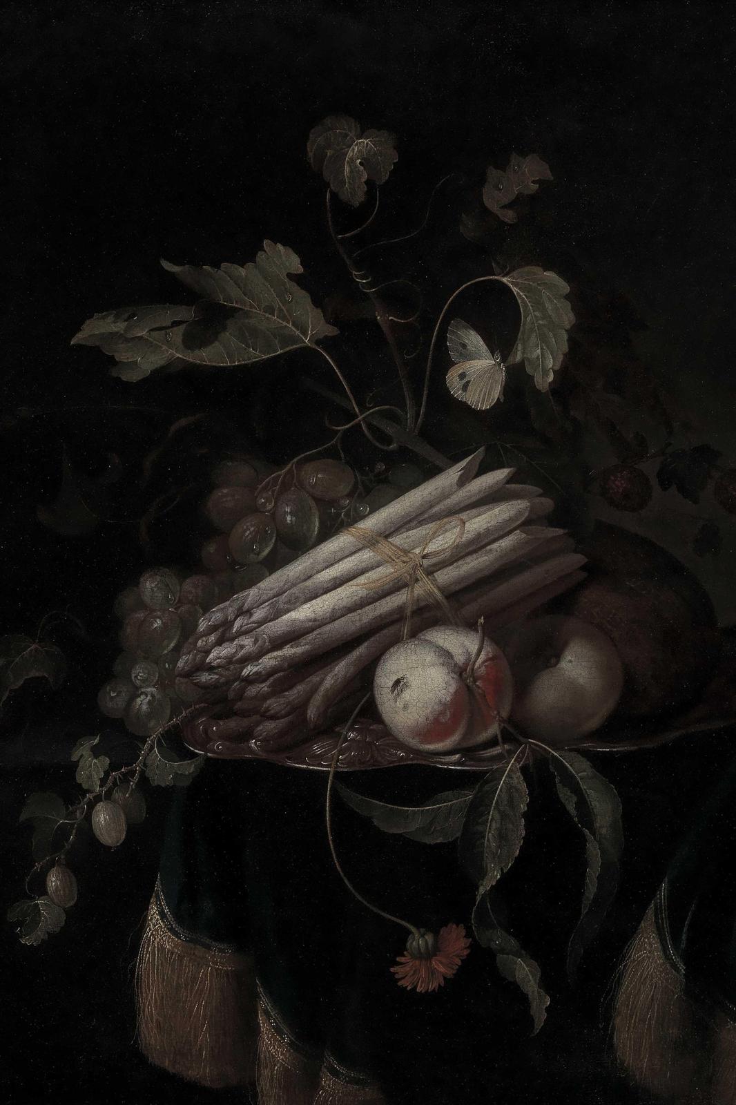 Elegant Still Life Asparagus & Fruit Wall Art