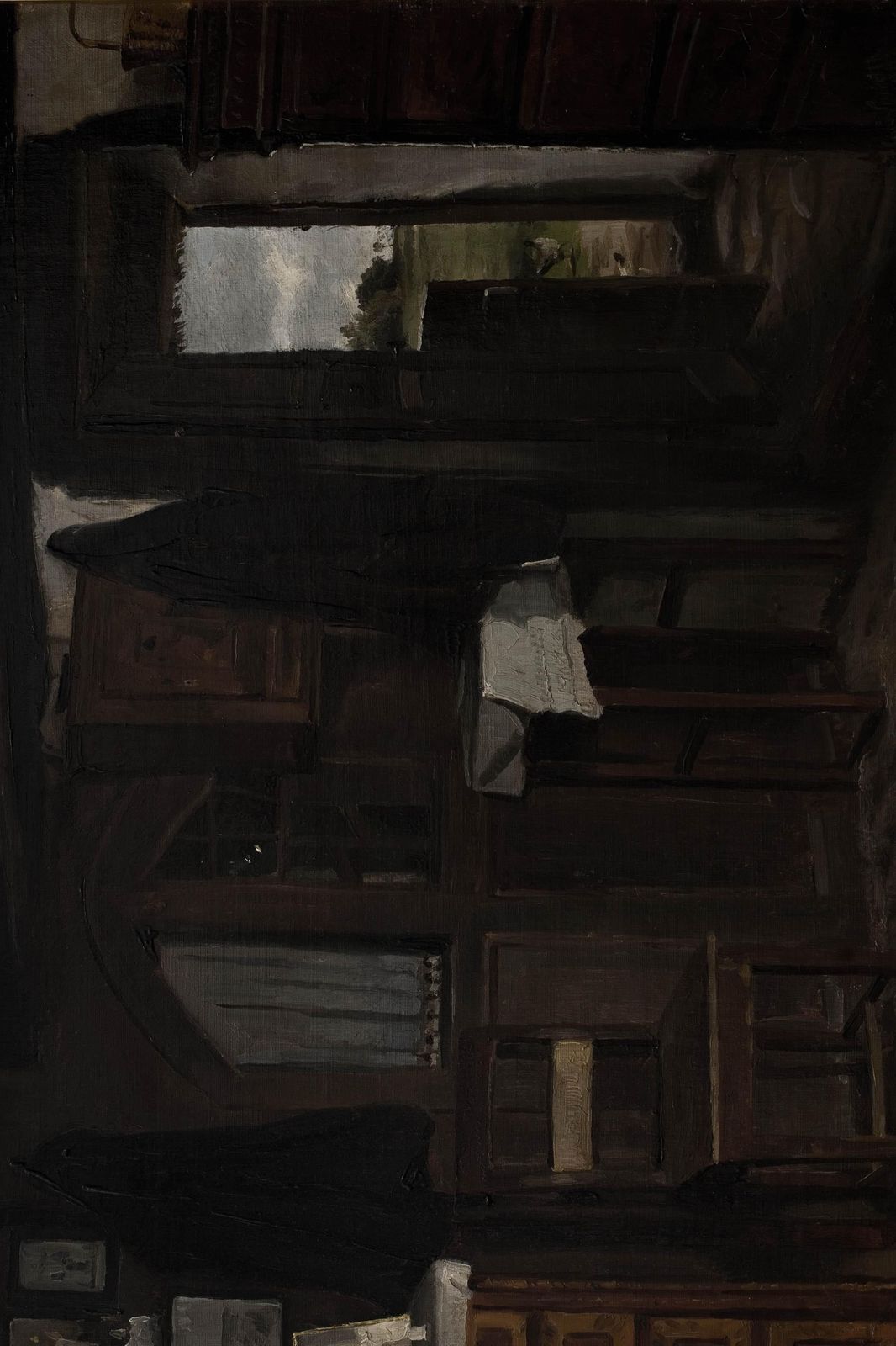 Dark Interior View Wall Art