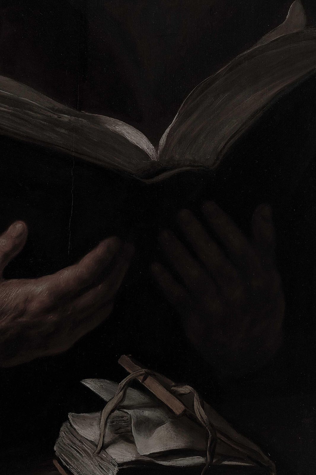Vintage Hands Reading Book Wall Art