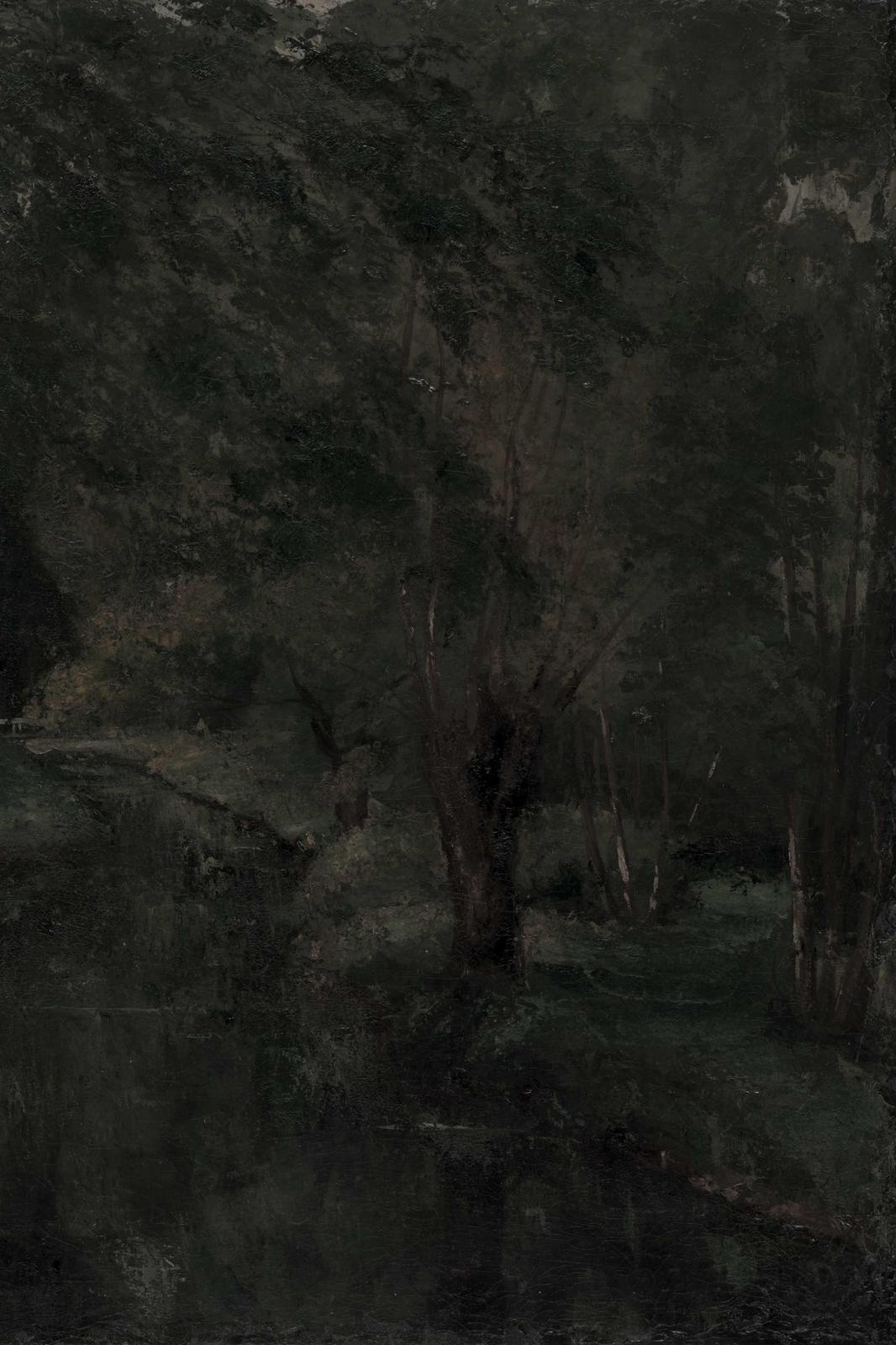 Dark Forest Landscape Vintage Wall Art