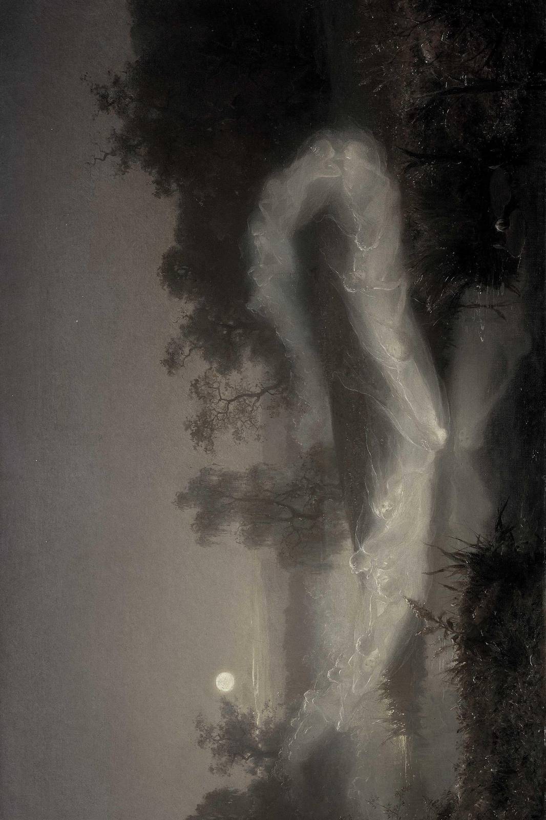 Mystic Forest Figures Moonlit Wall Art