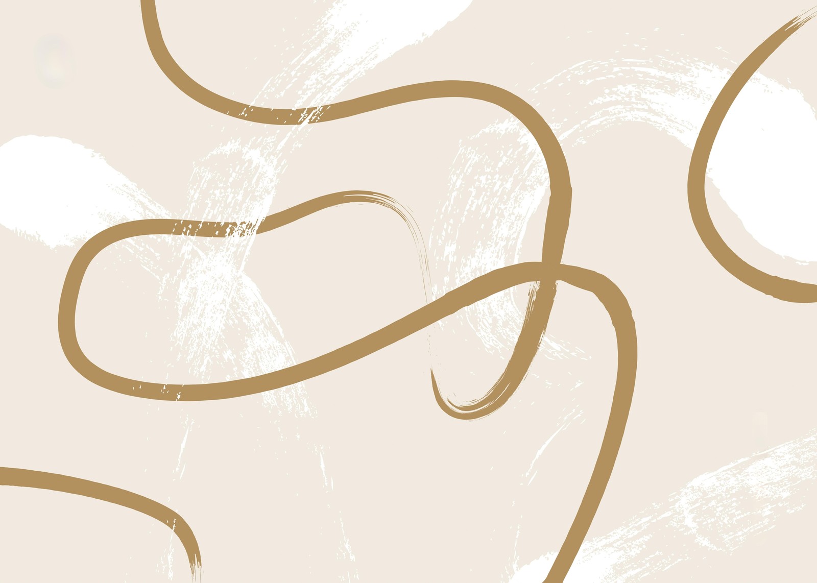 Abstract Tan & Gold Swirl Wall Art