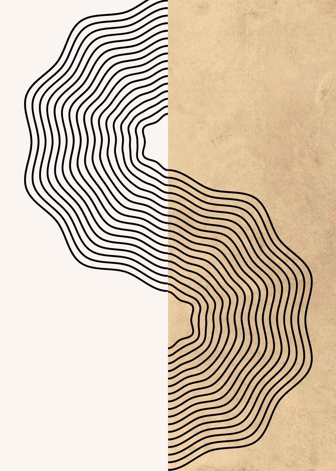 Abstract Wave Line Art Wall Art