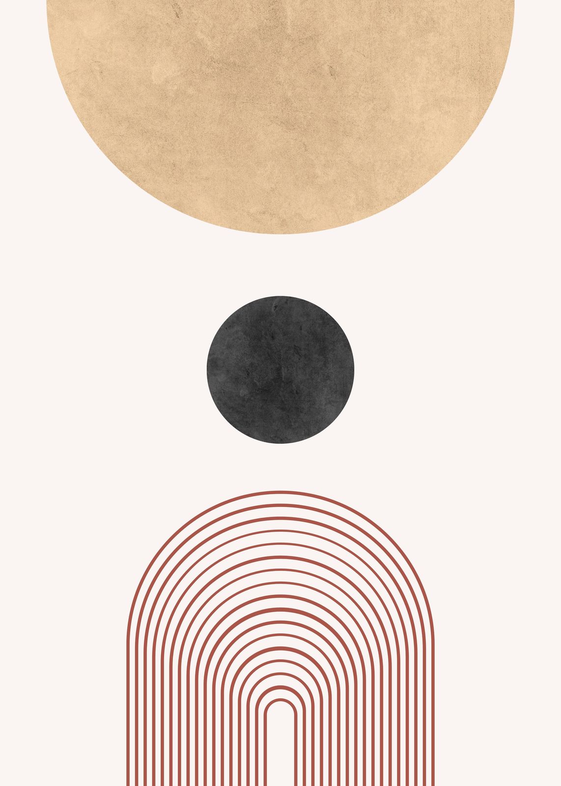 Modern Abstract Arch & Circles Wall Art