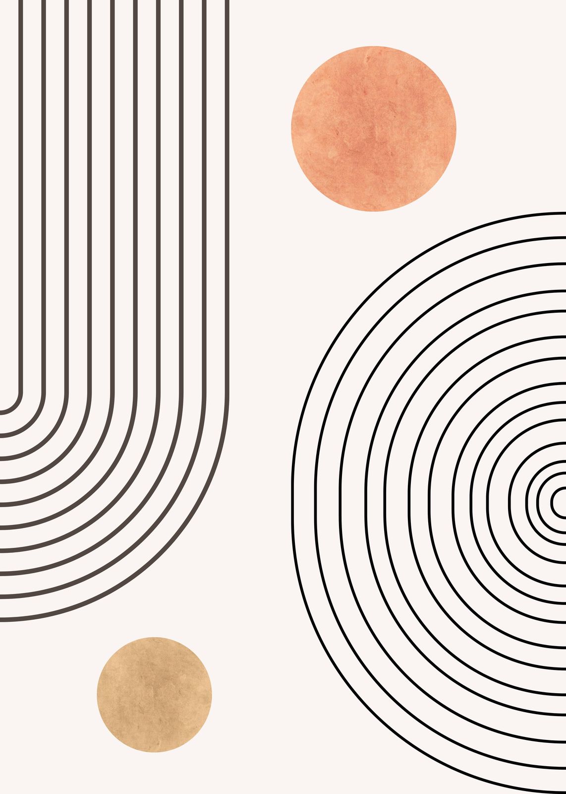 Abstract Mid-Century Geometric Arc Wall Art