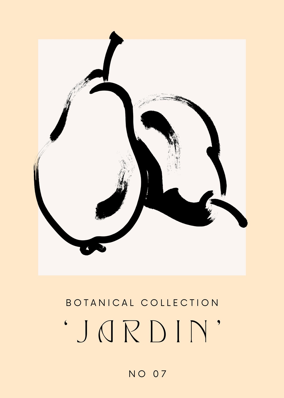 Abstract Pear Botanical Art Wall Art
