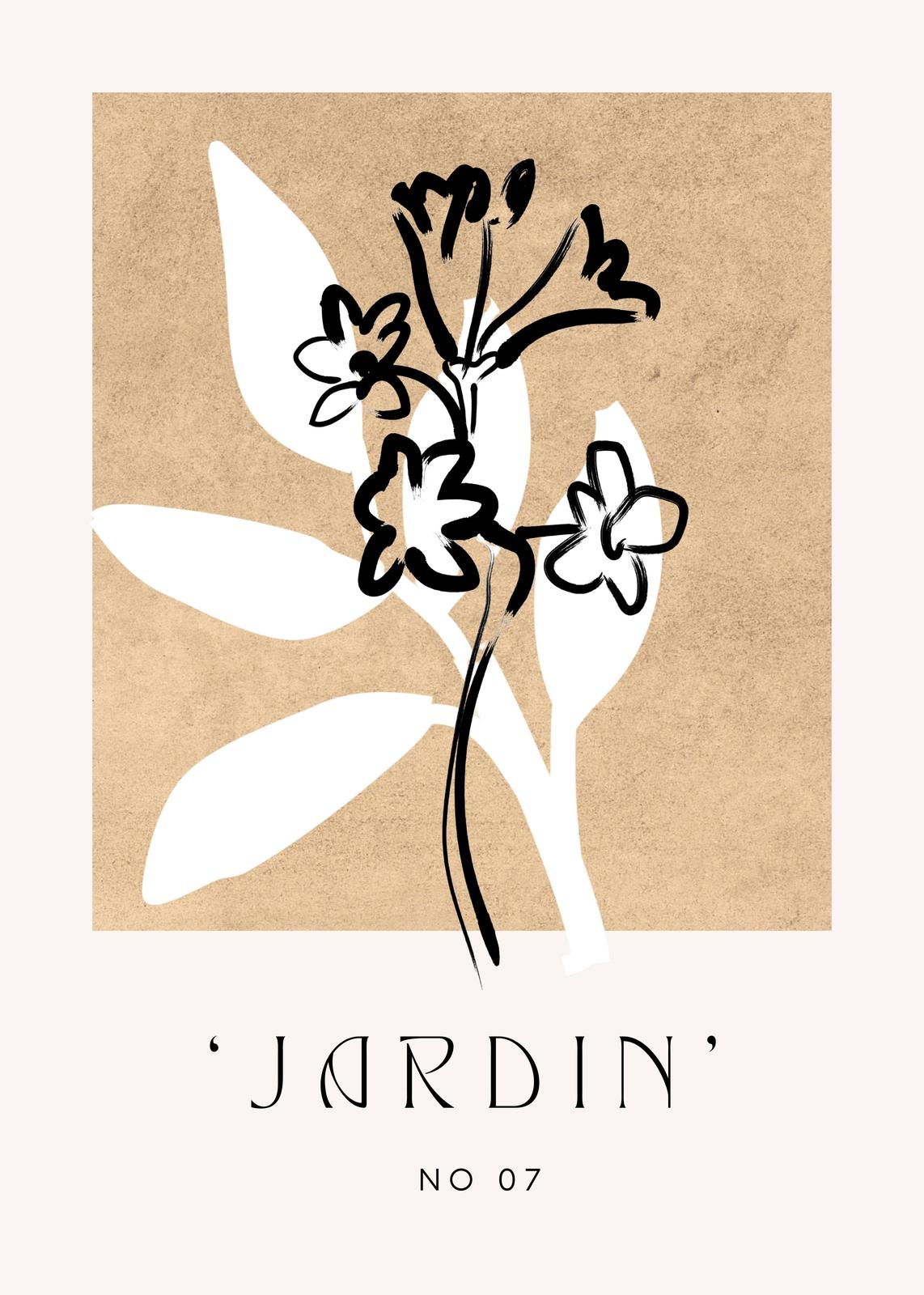 Abstract Floral 'Jardin' No 07 Wall Art