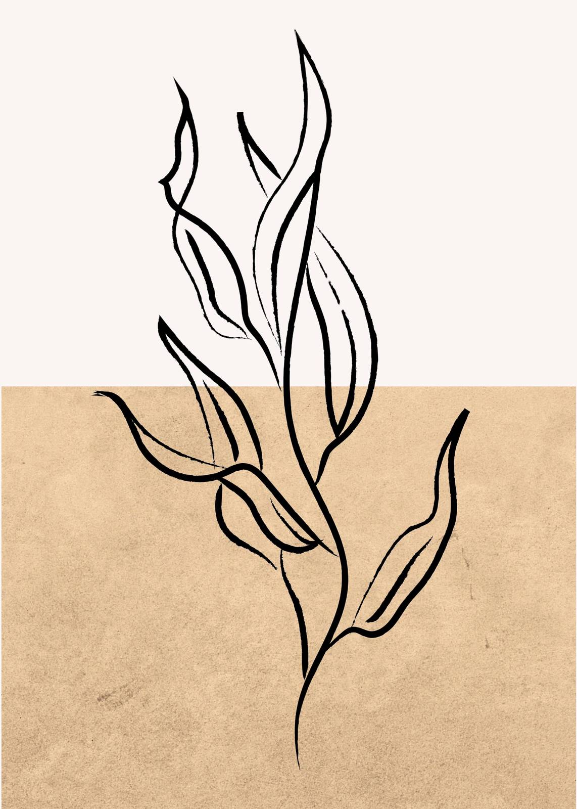 Minimalist Floral Line Art Wall Art