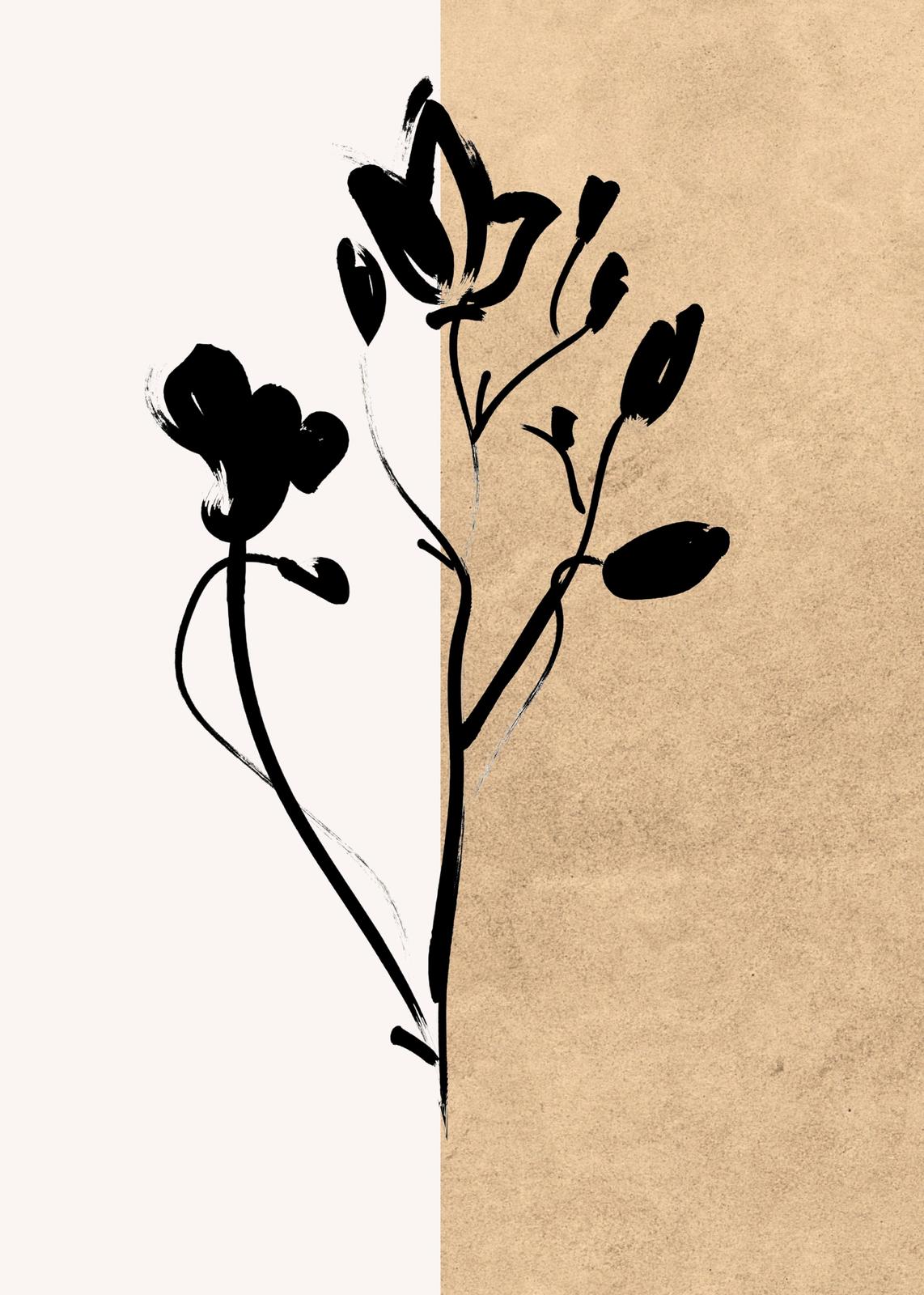 Minimalist Floral Ink Art Wall Art