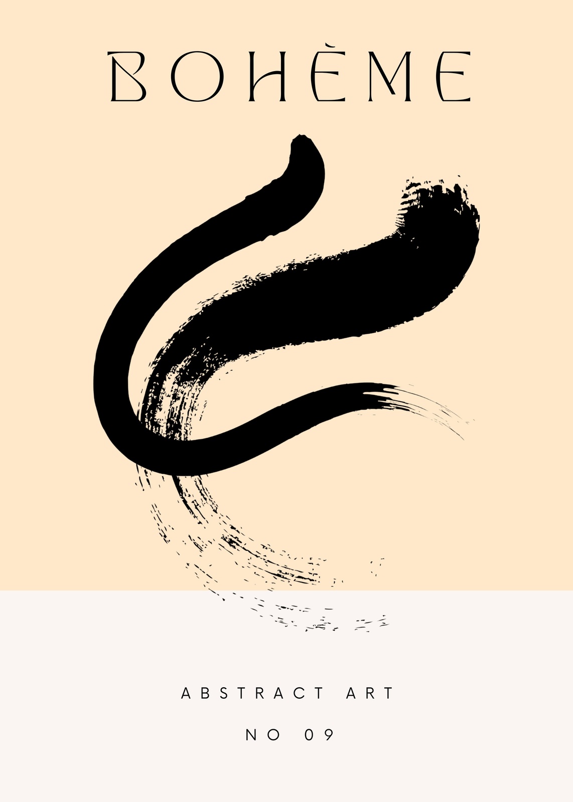 Boheme Black Brush Stroke Wall Art