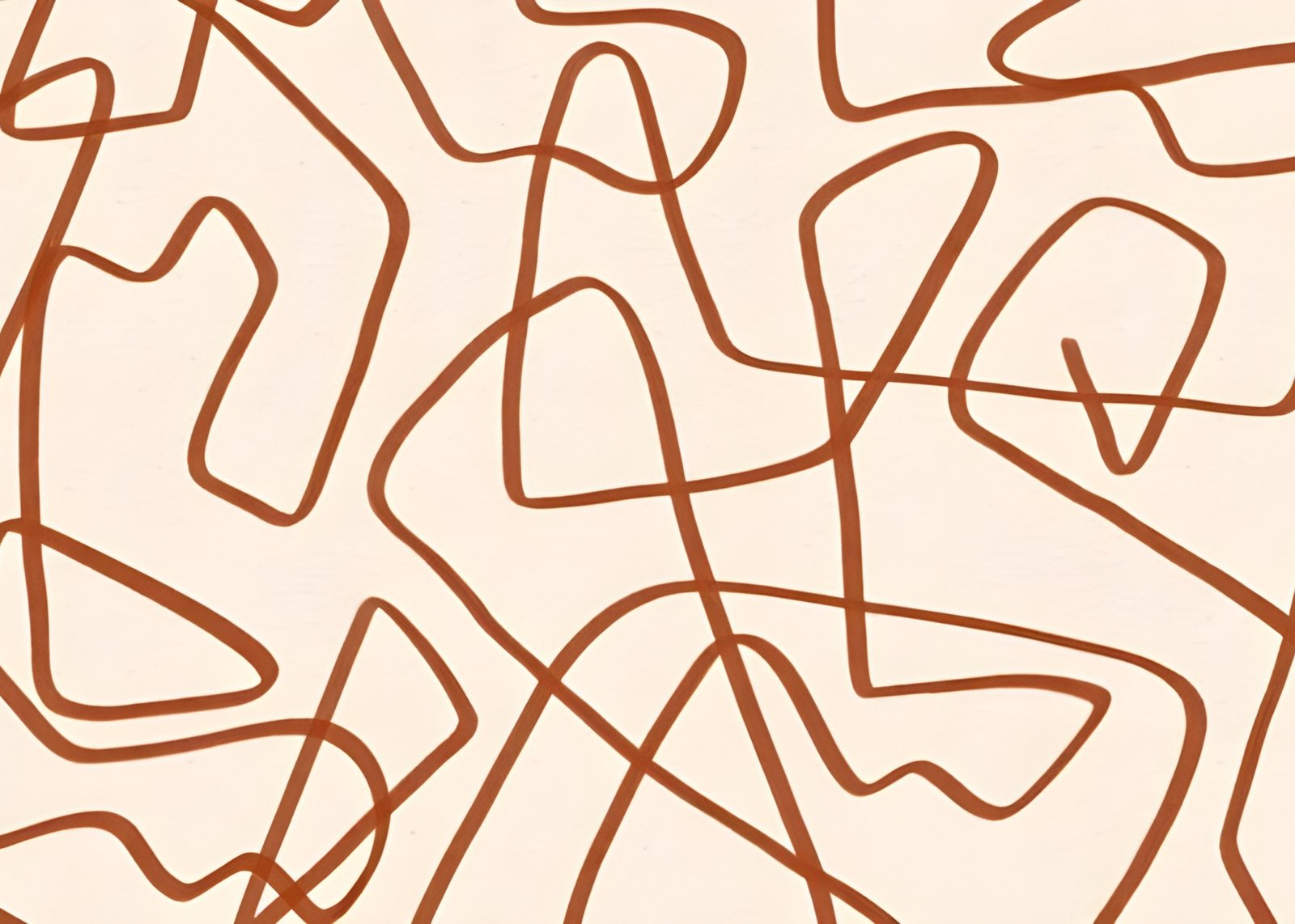 Abstract Terracotta Line Art Wall Art