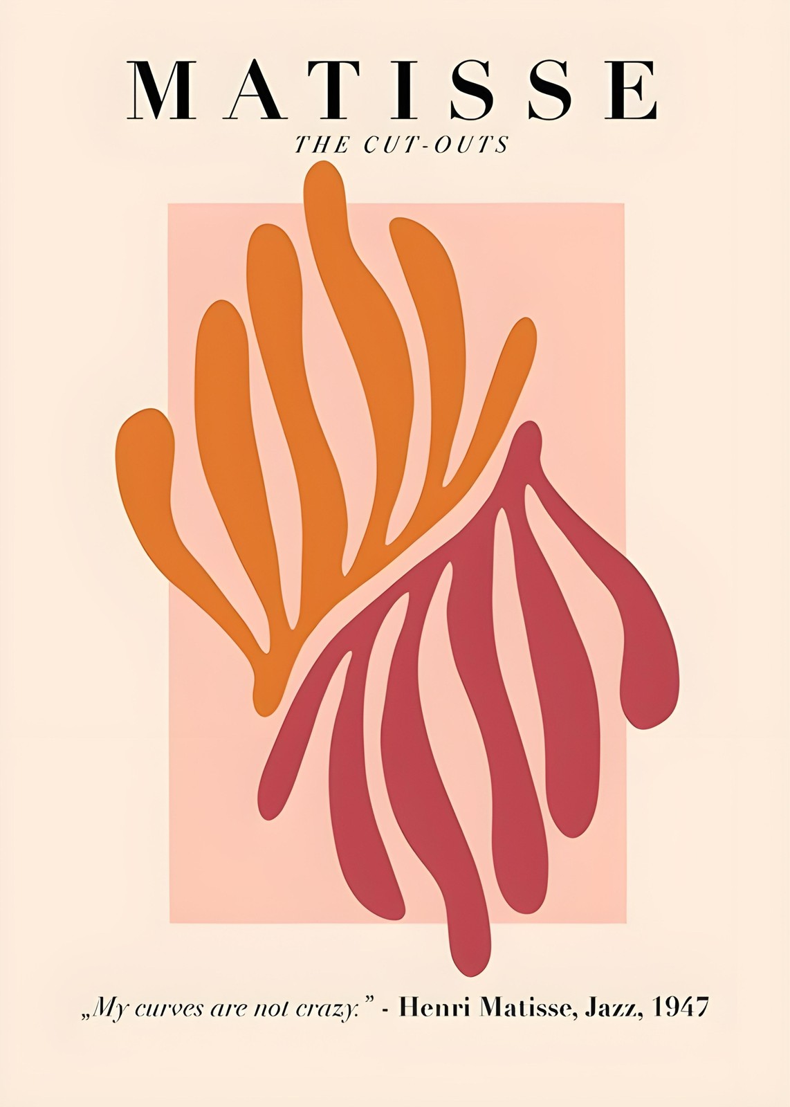 Matisse Cut-Outs Coral & Ochre Wall Art
