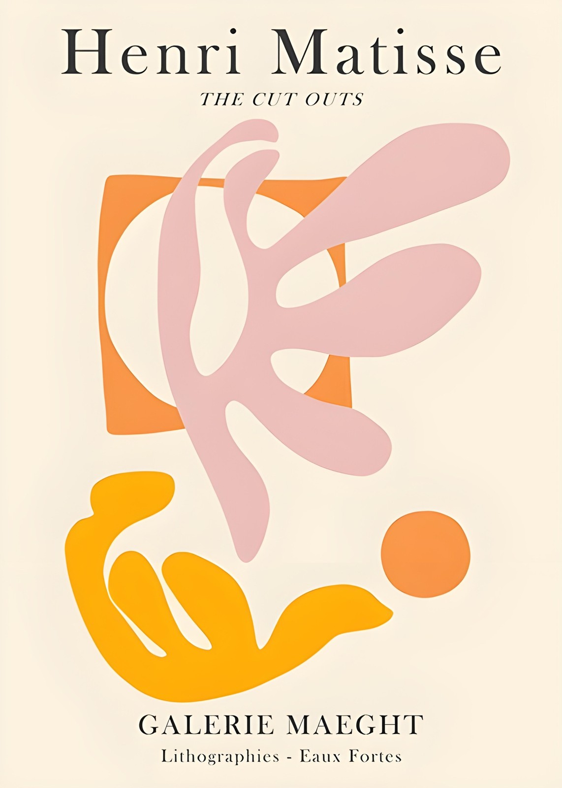 Henri Matisse Cut Outs Pink Orange Abstract Wall Art