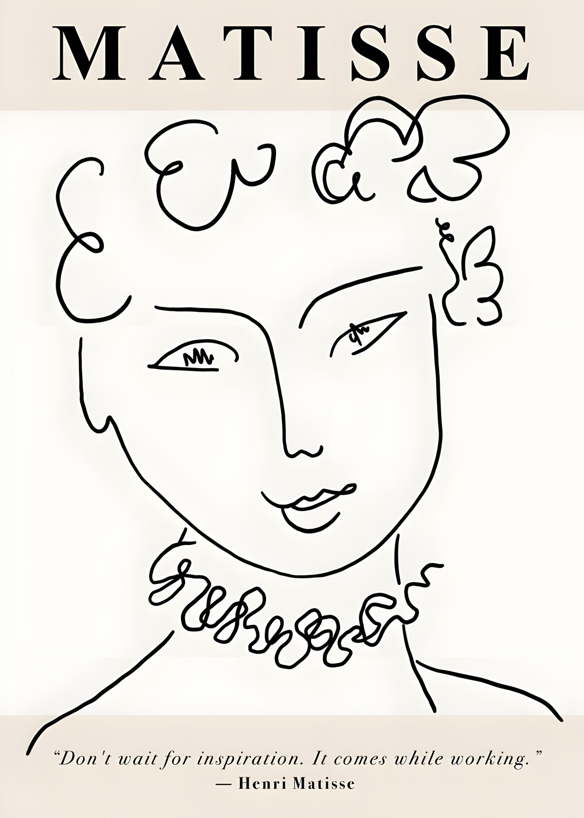 Henri Matisse Face Line Art Wall Art