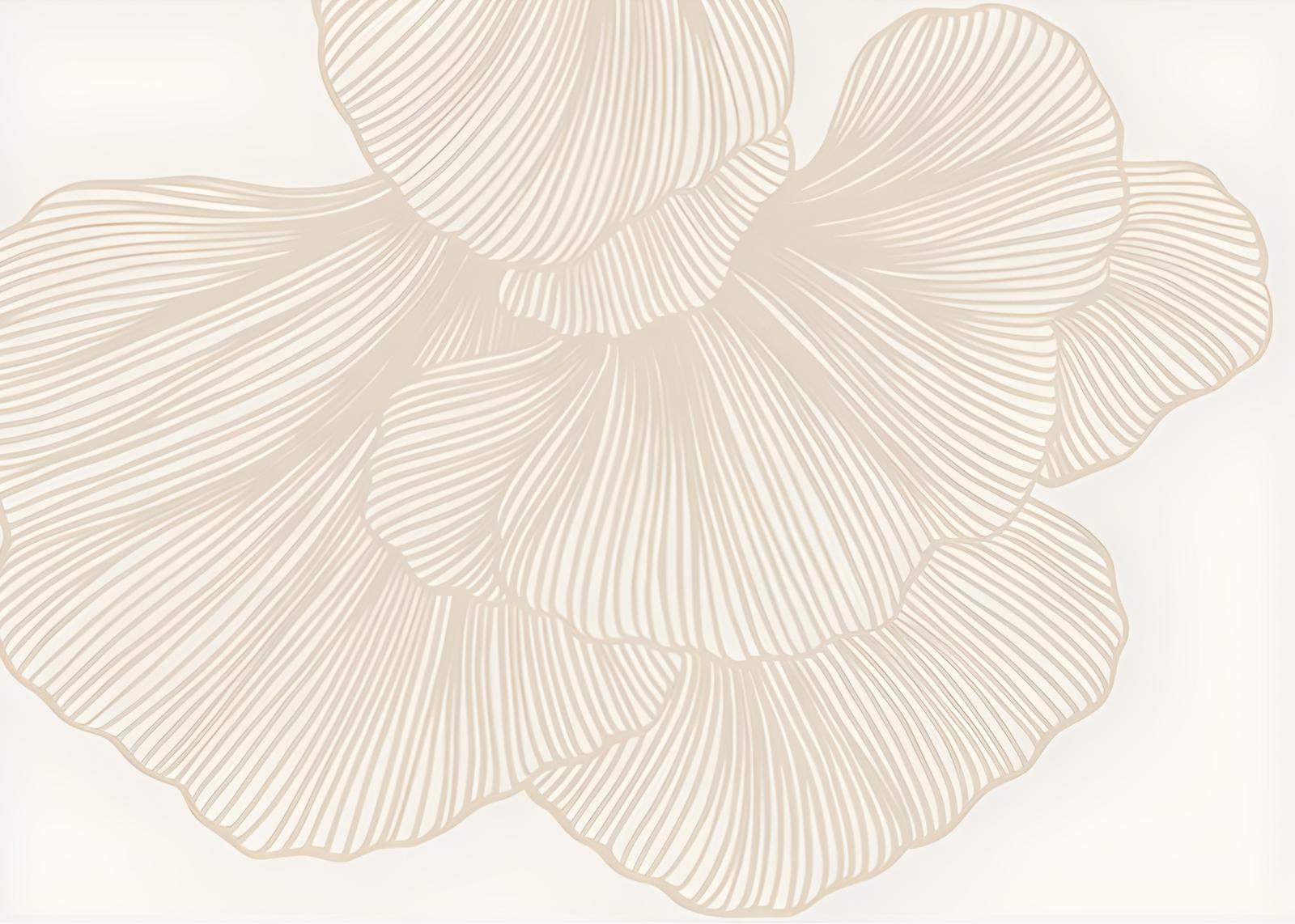 Elegant Beige Floral Line Art Wall Art