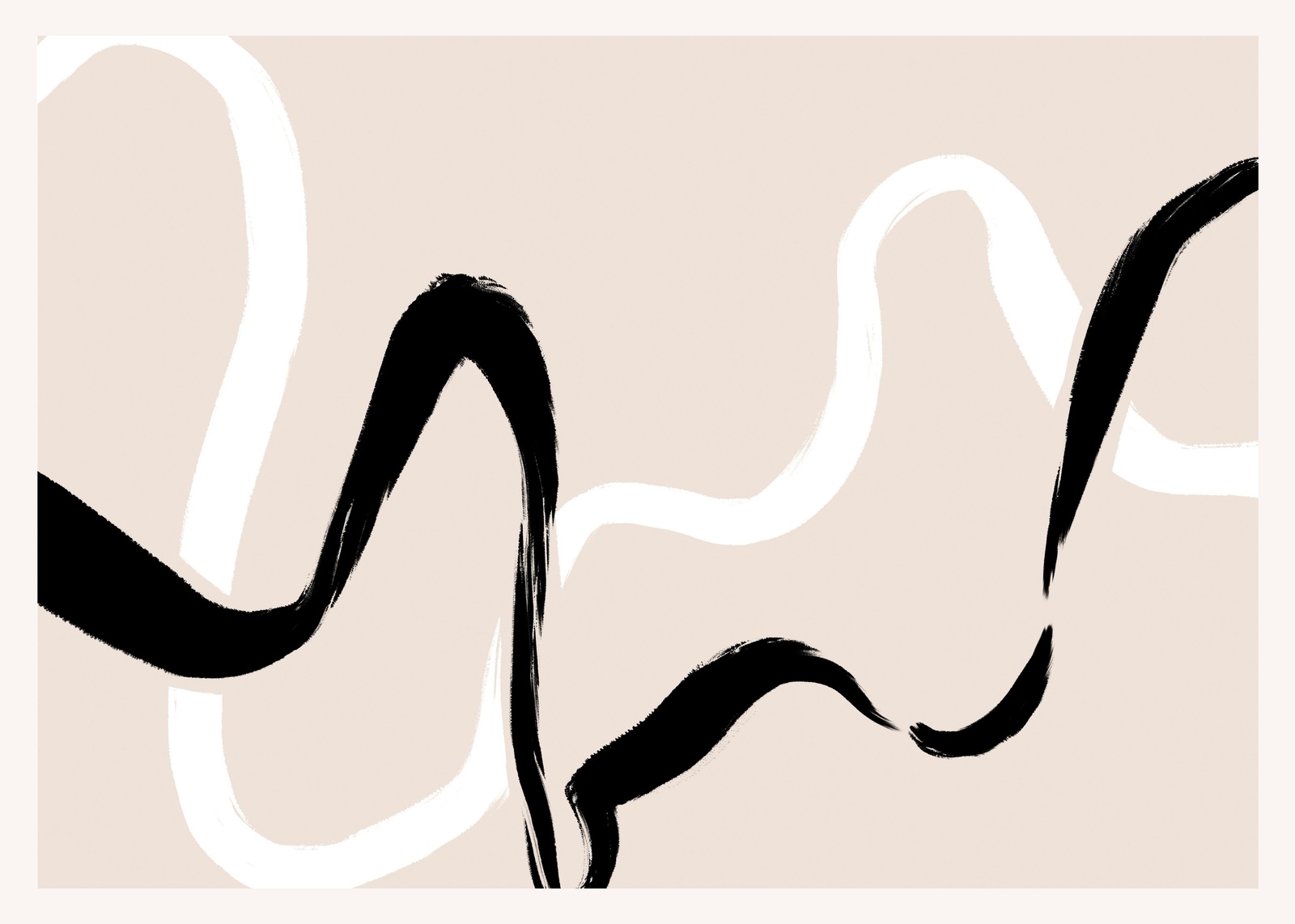 Minimalist Black & White Brushstroke Wall Art