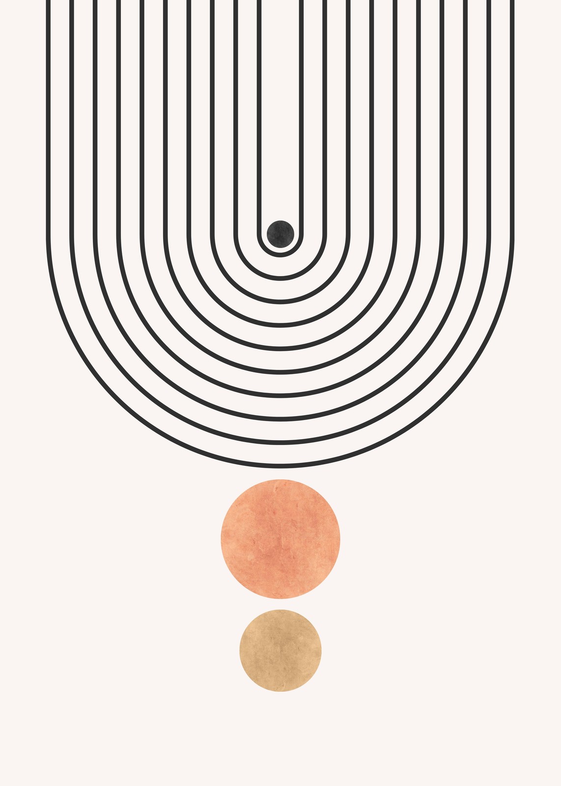 Mid-Century Modern Arc & Circles Wall Art