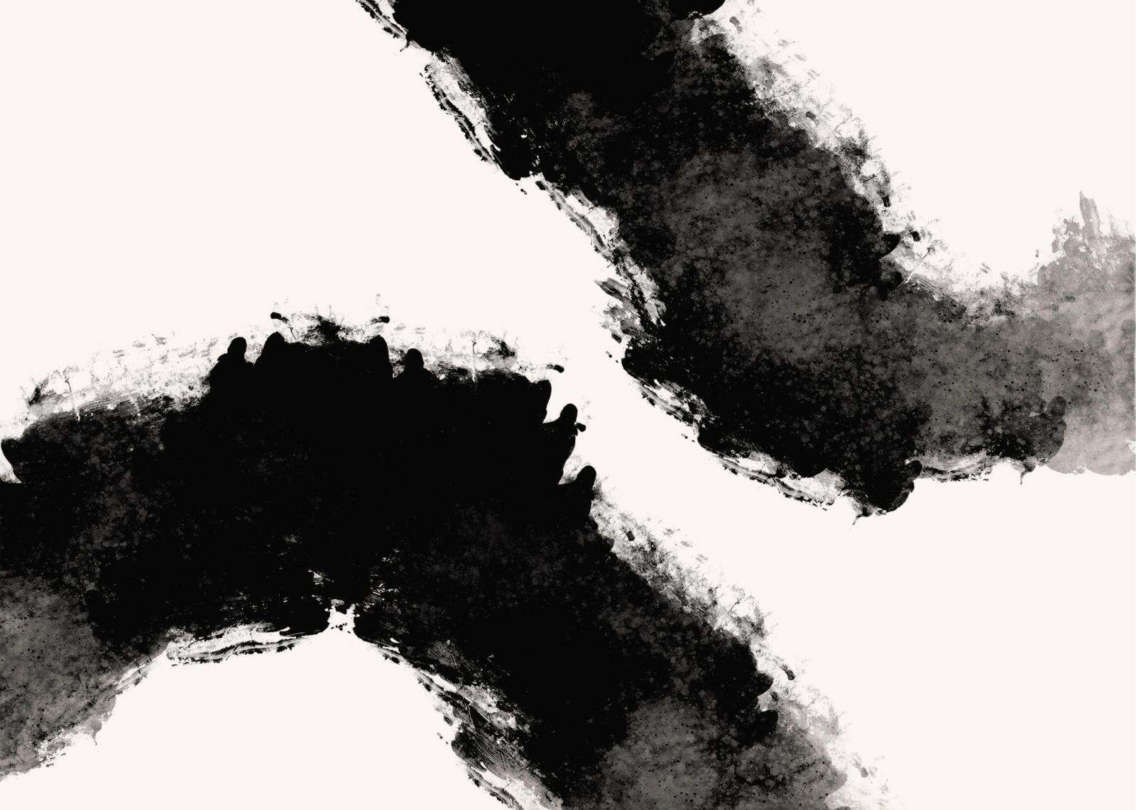 Abstract Black Brushstrokes Wall Art