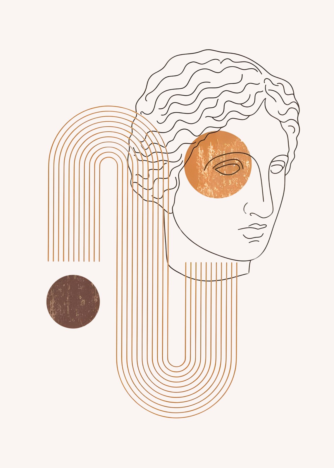 Boho Abstract Greek Bust Wall Art