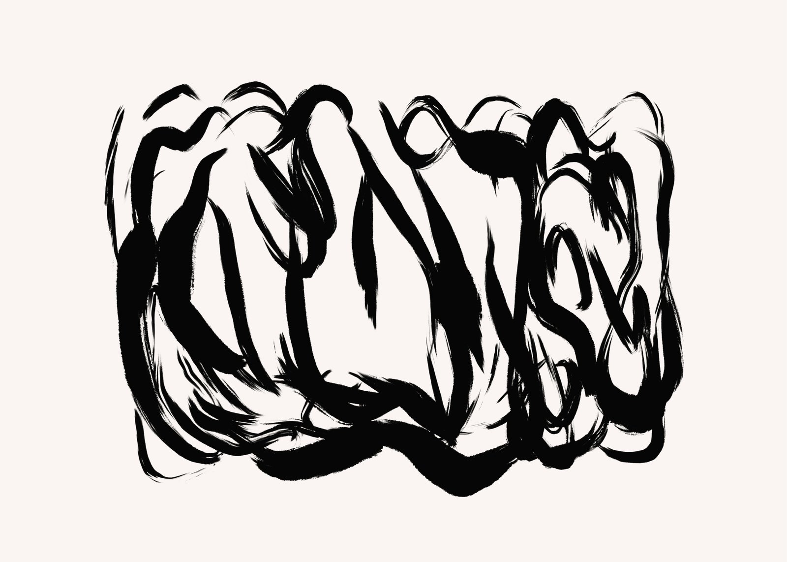 Bold Black Abstract Brush Strokes Wall Art