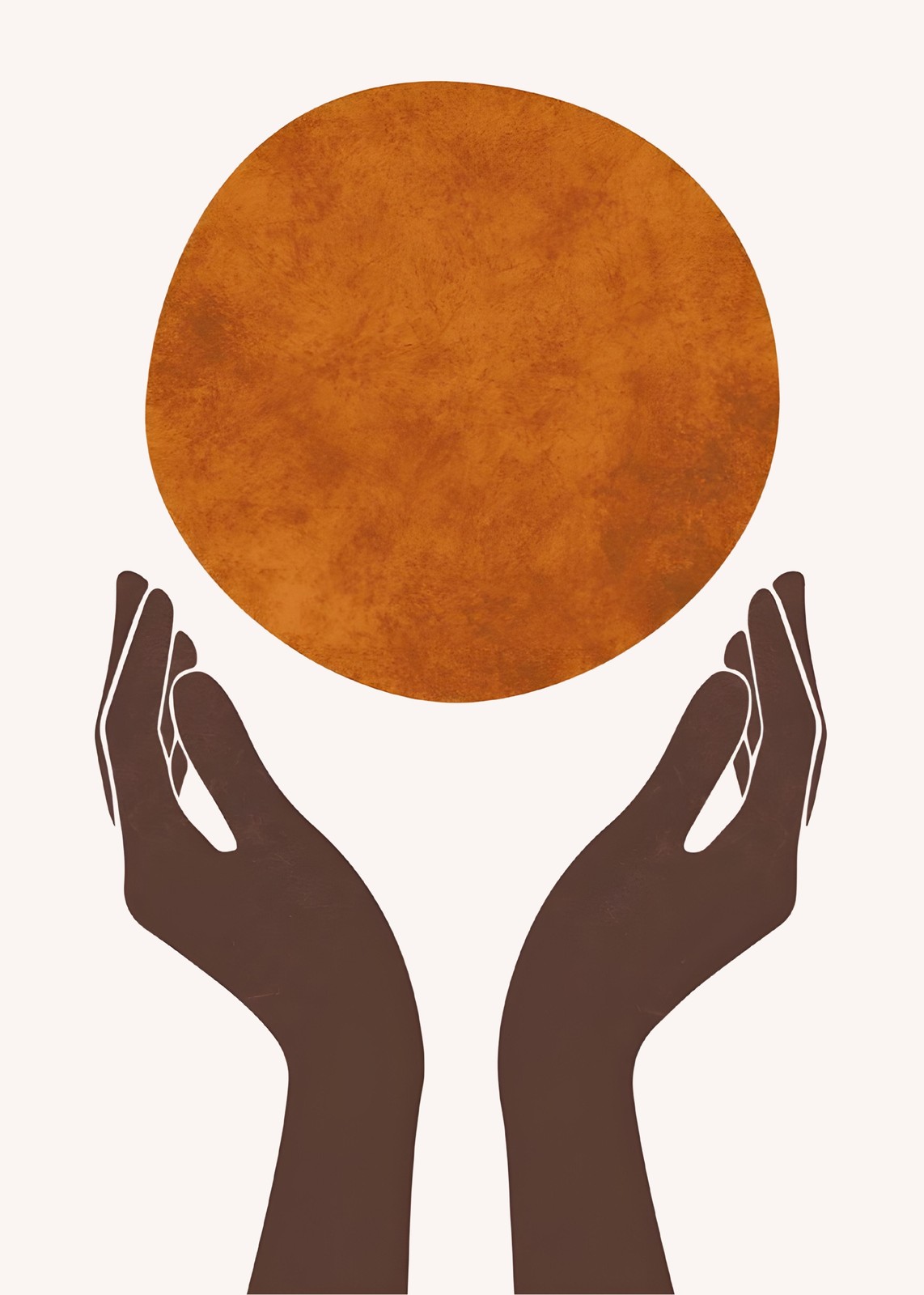 Abstract Hands Sun Boho Wall Art Wall Art