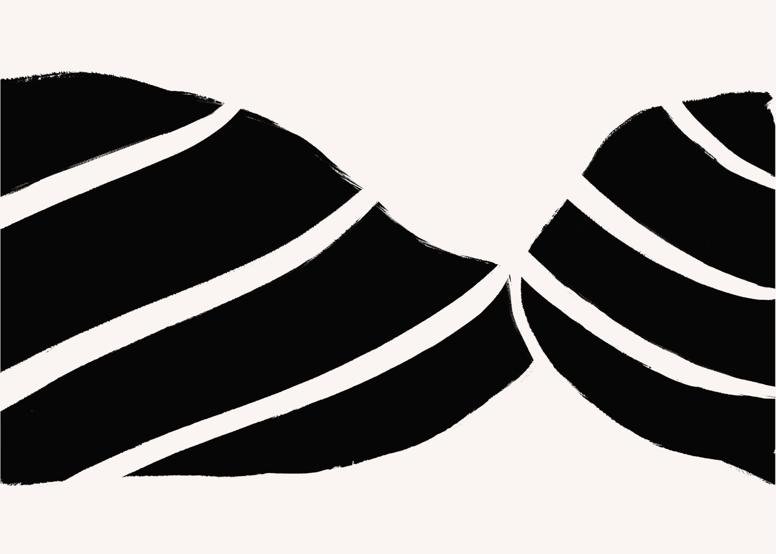 Modern Abstract Black & White Stripes Wall Art