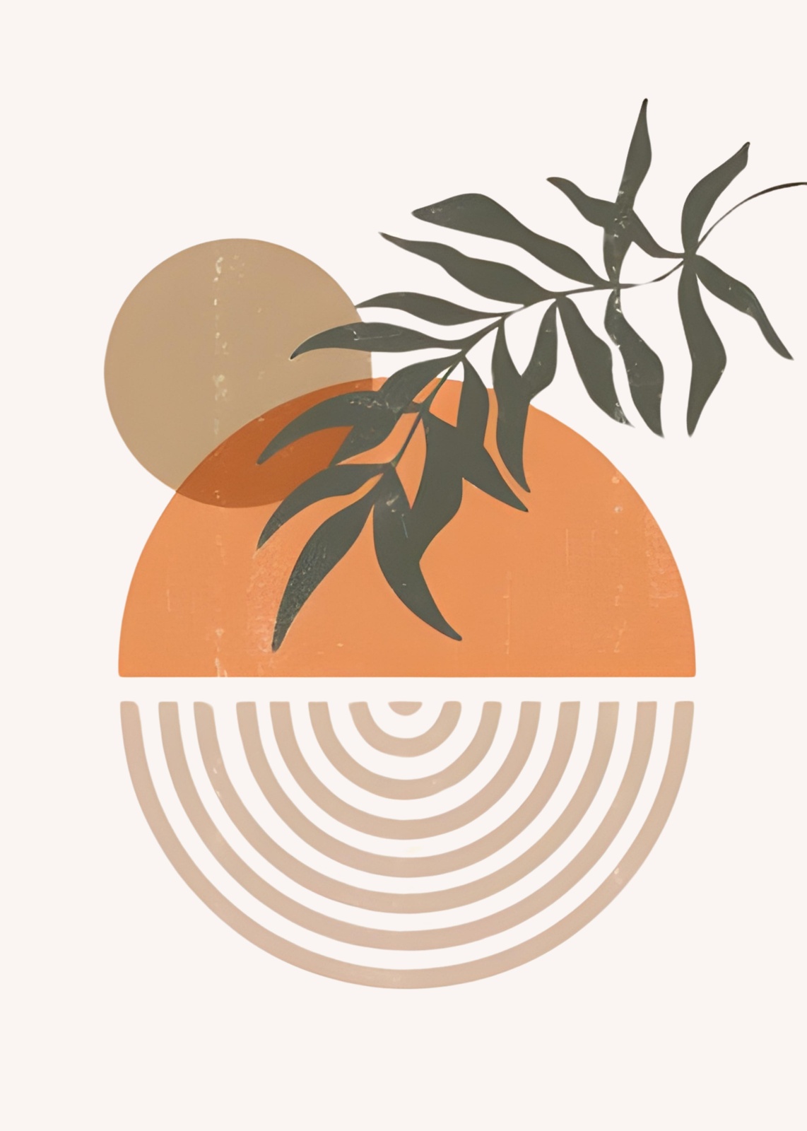 Abstract Botanical Sun Boho Wall Art