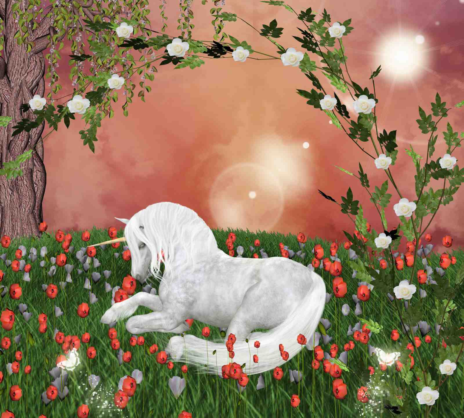 Enchanting Unicorn Meadow Wall Art
