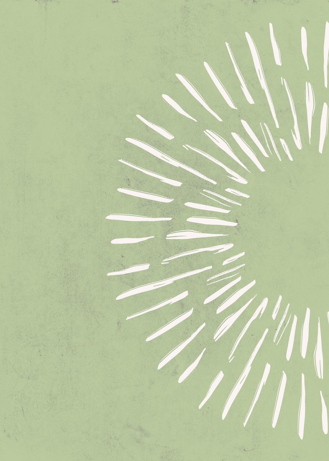 Abstract Sunburst Minimalist Green Wall Art