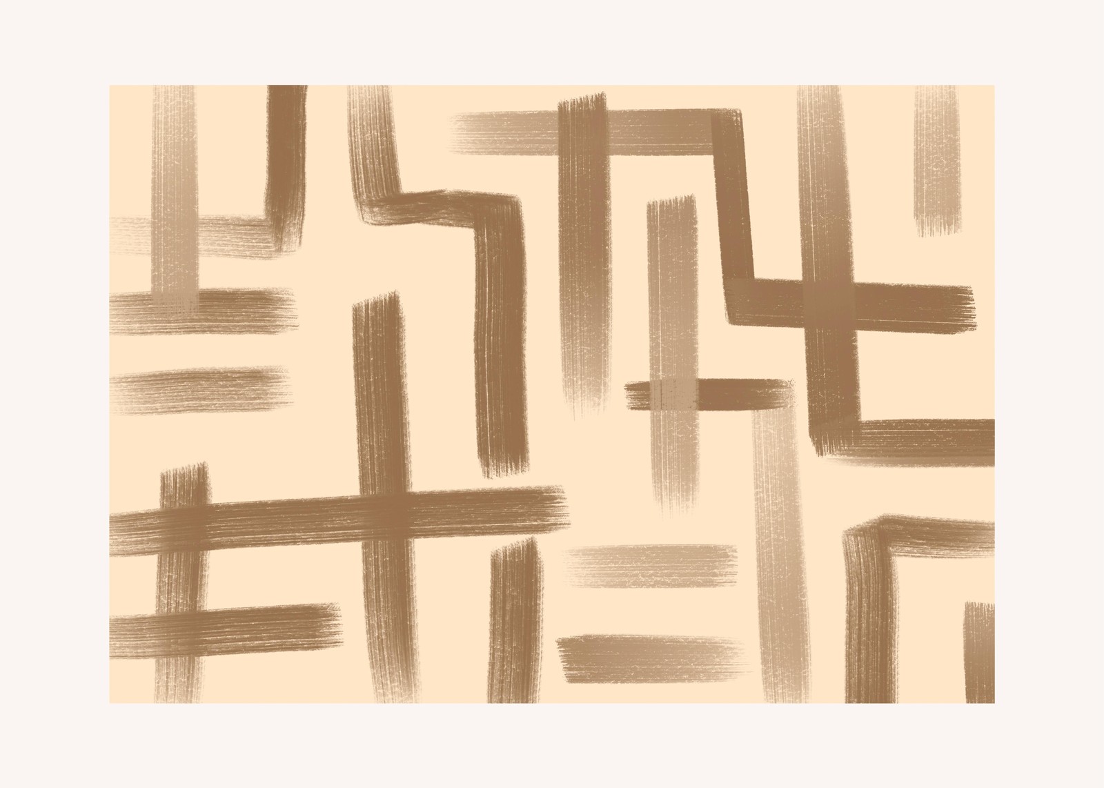 Abstract Brushstroke Maze Wall Art