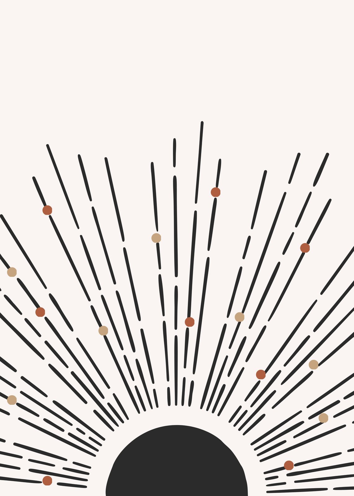 Boho Sunburst Minimalist Wall Art Wall Art