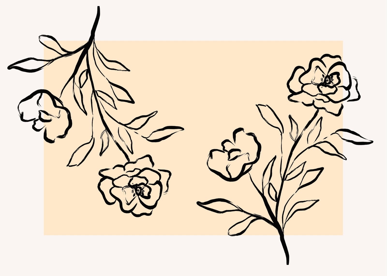Minimalist Floral Line Art Wall Art