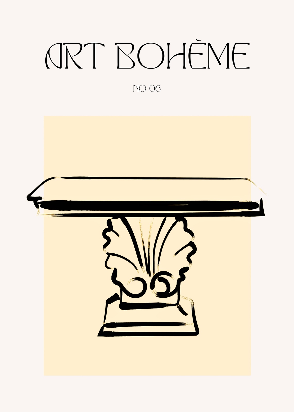 Abstract Pedestal Line Art Wall Art