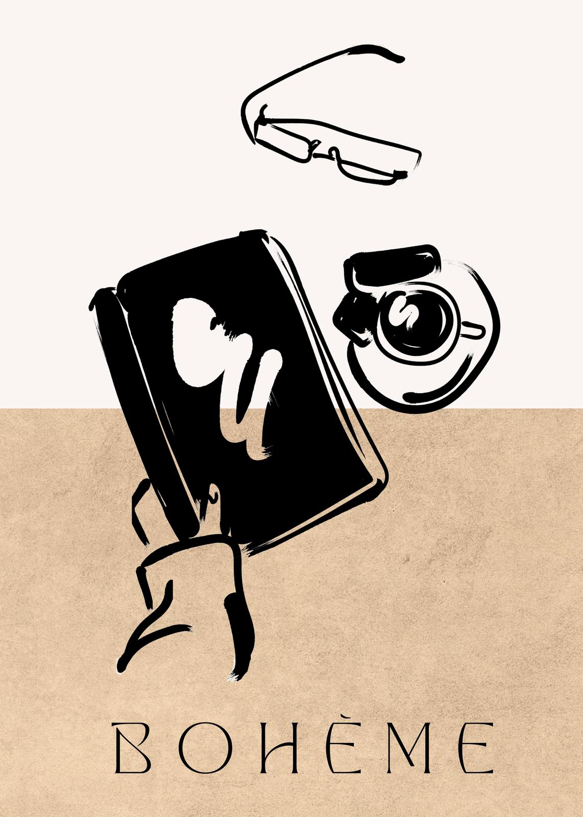 Bohemian Chic Book & Coffee Wall Art