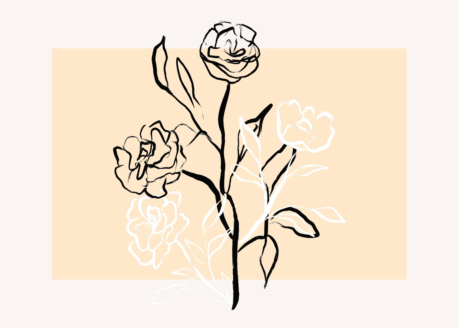 Minimalist Floral Line Art Wall Art