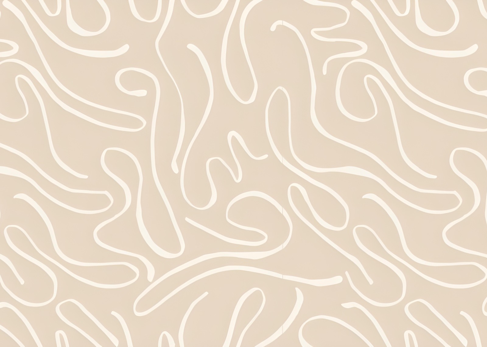 Organic Swirl Beige & Cream Abstract Wall Art