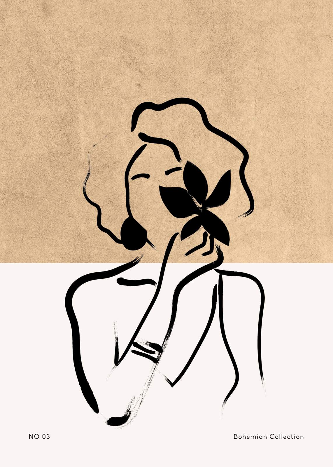 Bohemian Woman Line Art Wall Art