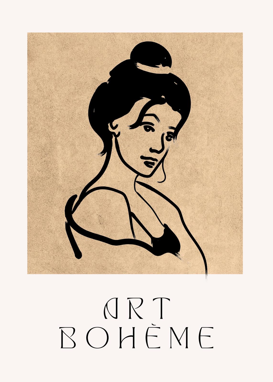 Elegant Woman Portrait Minimalist Wall Art