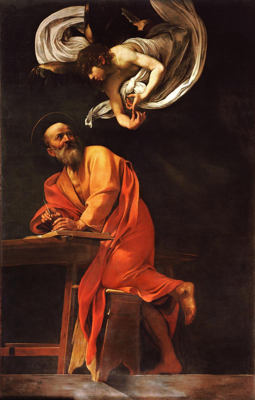 Divine Inspiration St. Matthew Caravaggio Wall Art