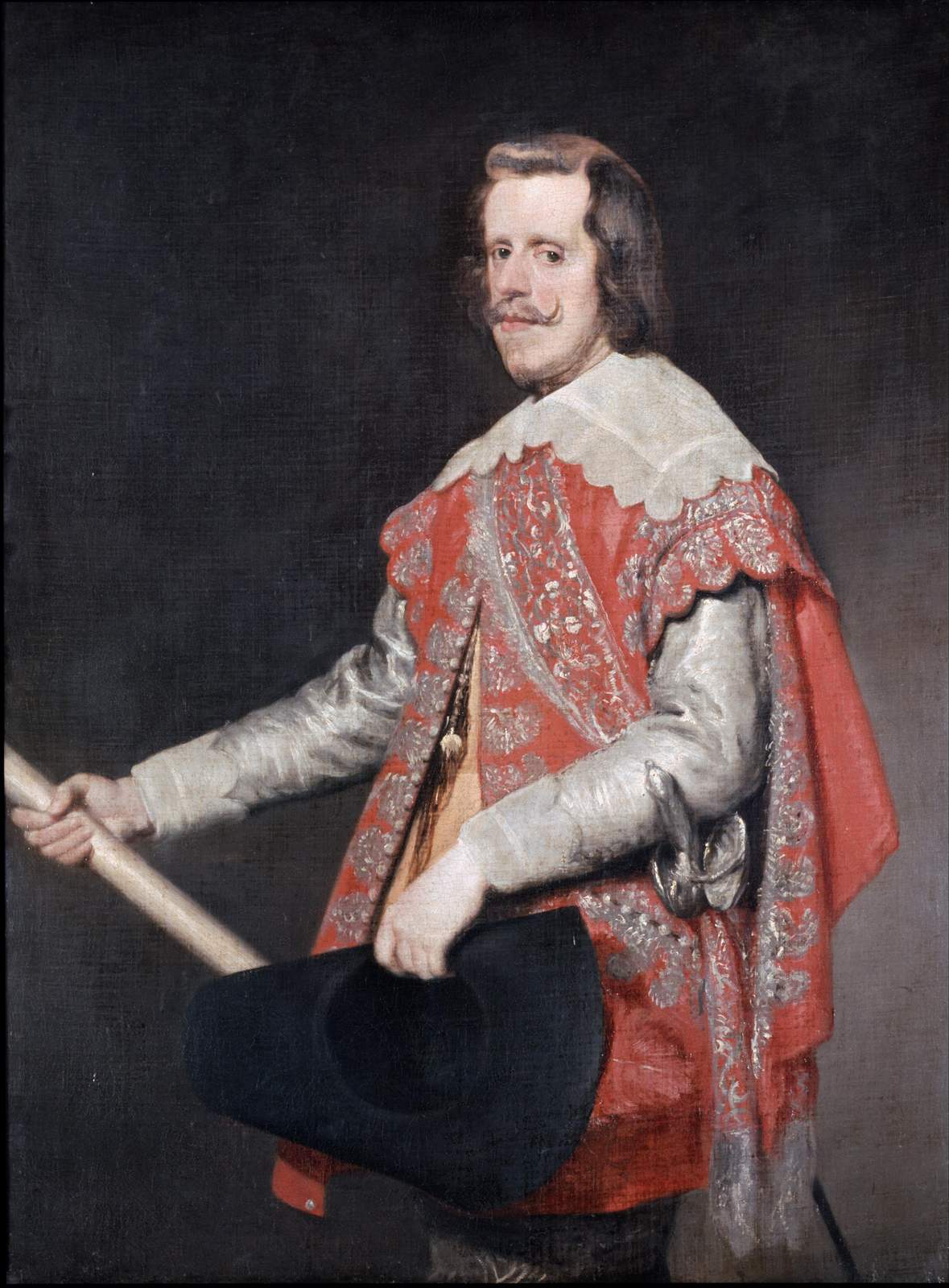 Elegant Man in Red Cape Vintage Portrait Wall Art