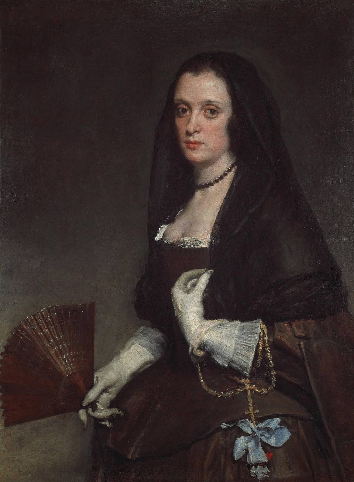 Elegant Lady with Fan Baroque Wall Art