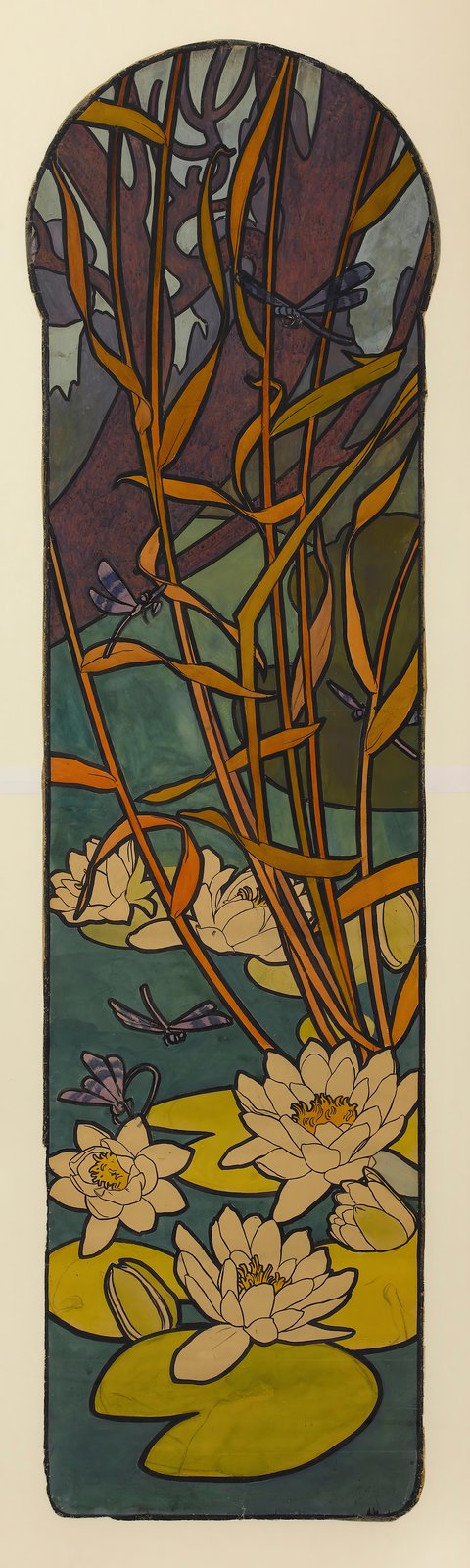 Art Nouveau Water Lilies & Dragonflies Wall Art