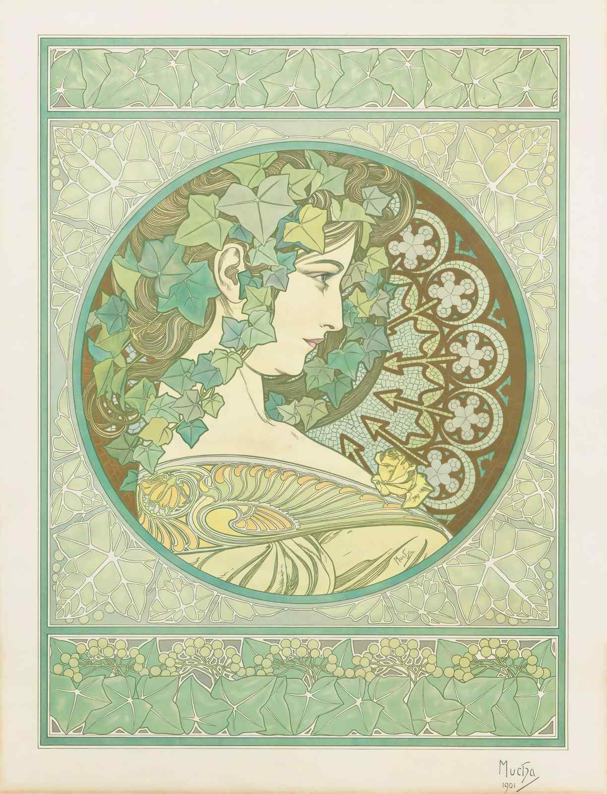 Art Nouveau Ivy Maiden Wall Art