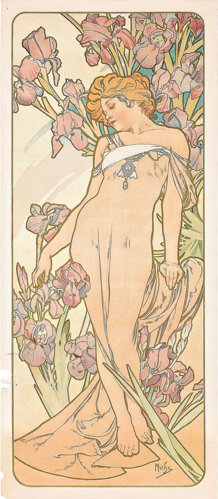 Art Nouveau Iris Muse Wall Art