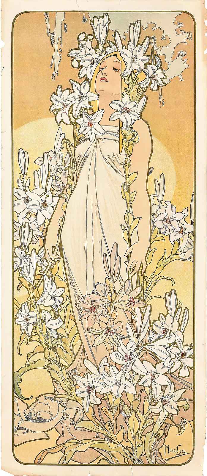 Art Nouveau Lily Woman Wall Art