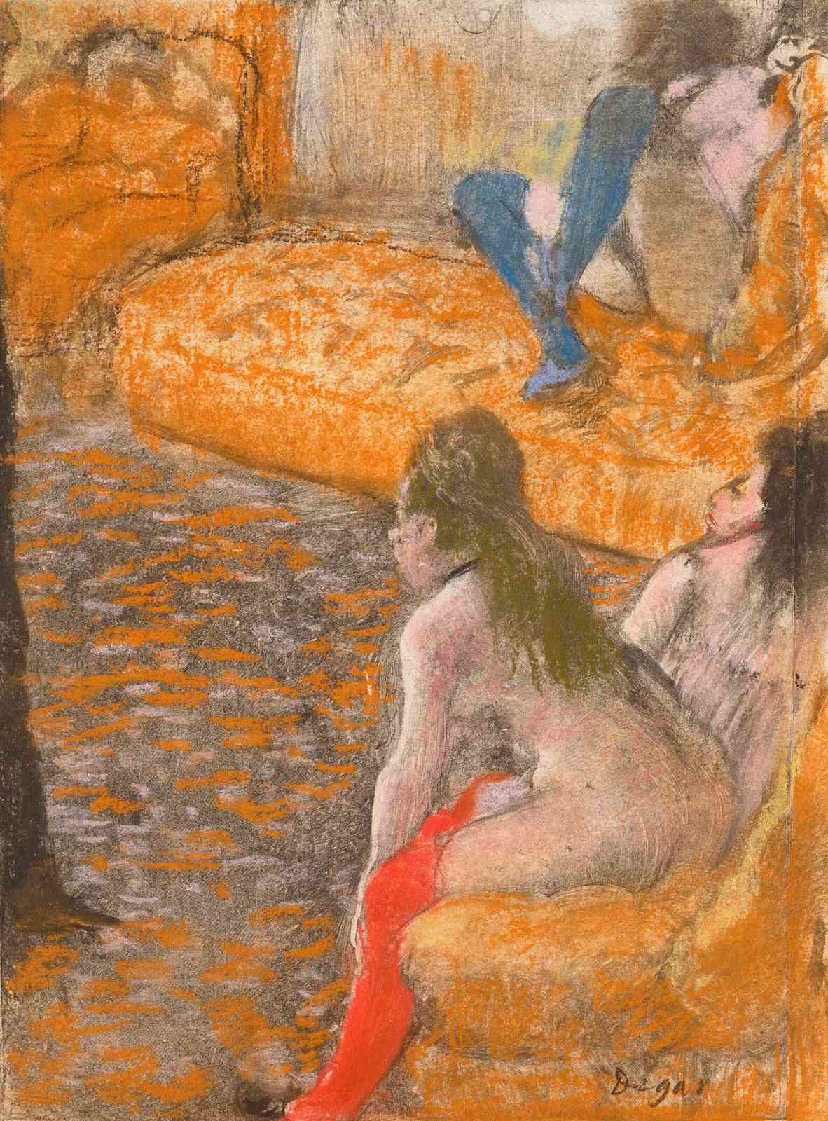 Degas Dancers Orange Ballet Wall Art