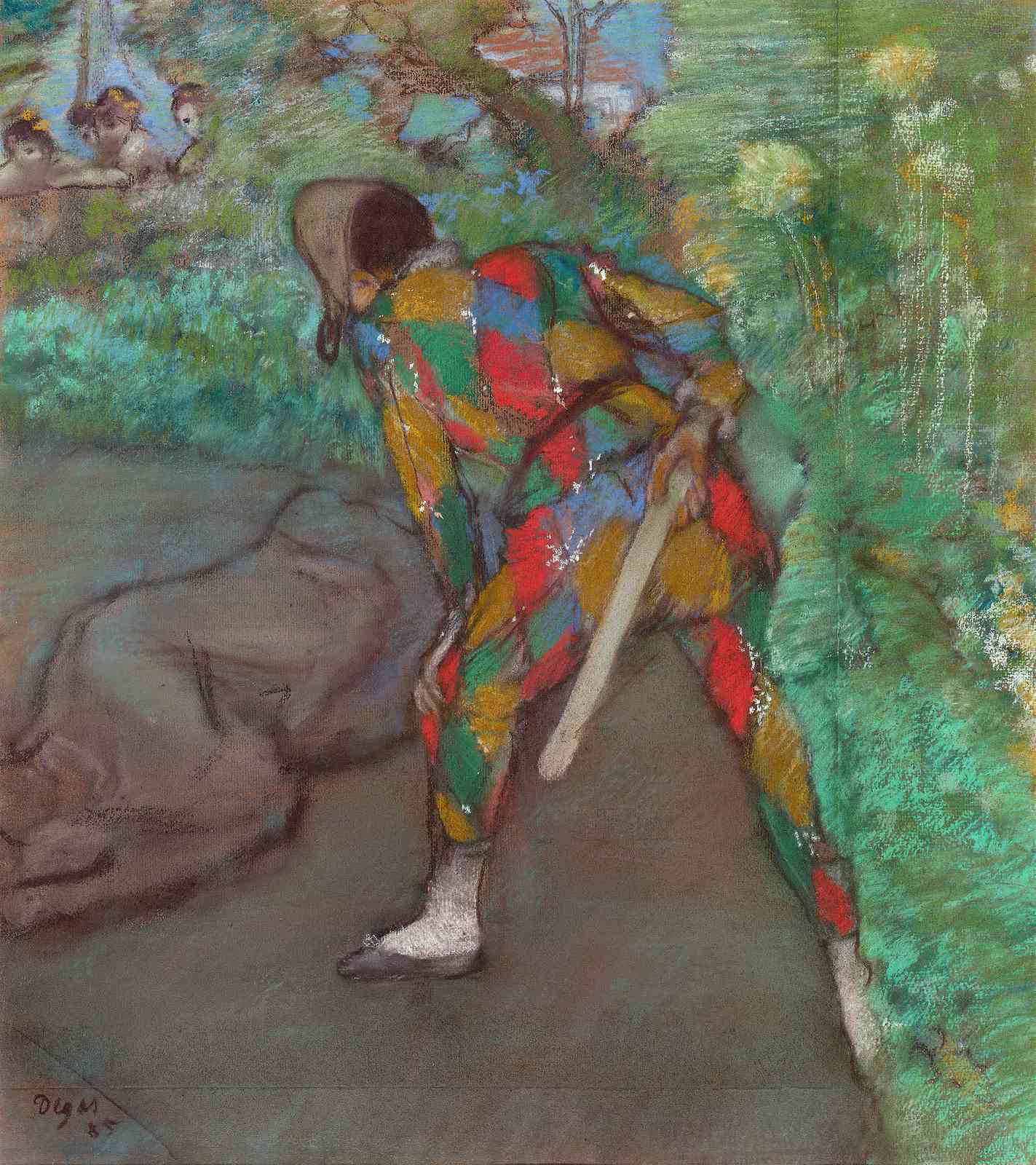 Harlequin Dancer with Audience Wall Art
