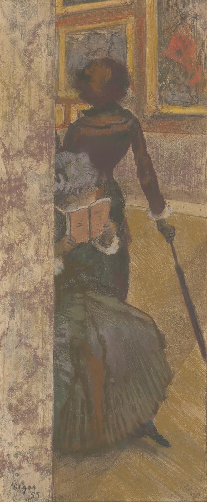 Elegant Woman Reading Pastel Wall Art